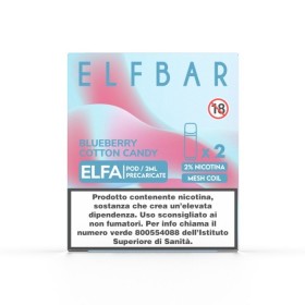 ELFBAR ELFA Pod Blueberry Cotton candy 2ml 20mg/ml - 2 PEZZI